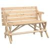 vidaXL Picnic Table with Benches Solid Wood Fir 2-in-1 Convertible