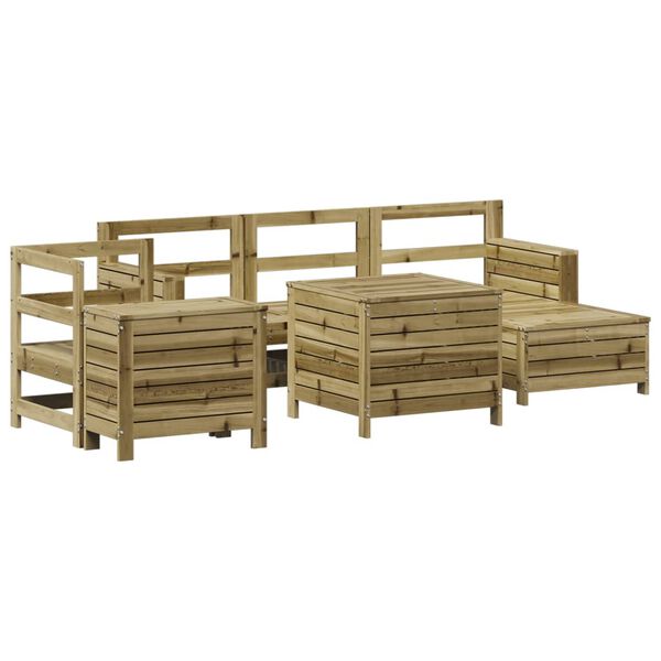 vidaXL 7 Piece Garden Sofa Set Impregnated Wood Pine
