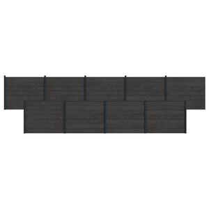 vidaXL Fence Panel 9 pcs WPC and Aluminium Black