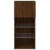 vidaXL TV Cabinet with LED Lights Brown Oak 40.5x30x90 cm
