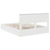 vidaXL Bed Frame with Drawer Manual White 150 x 200 cm Engineered Wood