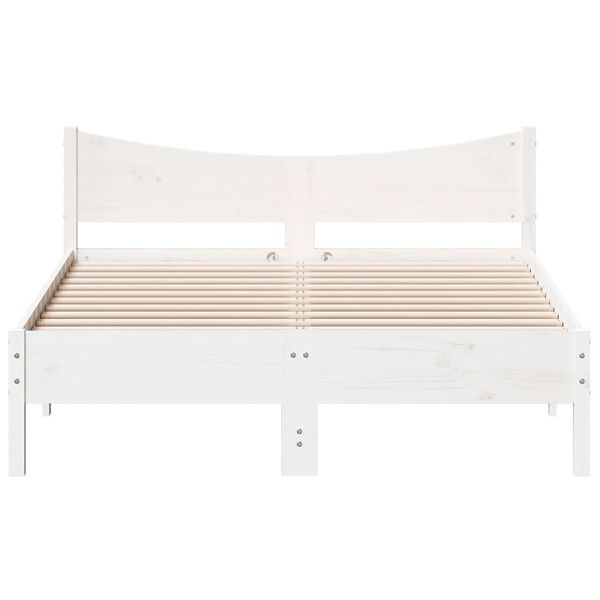 vidaXL Bed Frame without Mattress White 140x200 cm Solid Wood Pine