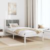 vidaXL Bed Frame with Headboard Light Grey 90 x 190 cm Solid Pine Wood