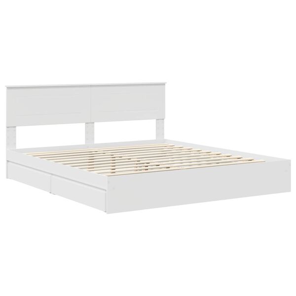 vidaXL Storage Bed with Headboard White 180 x 200 cm Engineered Wood