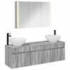 vidaXL Bathroom Cabinet Set 4 pcs Grey Sonoma 103.5 x 15.5 x 70 cm