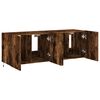 vidaXL TV Wall Cabinets with LED Lights 2 pcs Smoked Oak 60x35x41 cm