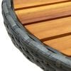 vidaXL Tea Table Grey 60 cm Poly Rattan and Solid Acacia Wood