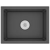 vidaXL Handmade Kitchen Sink Black Stainless Steel