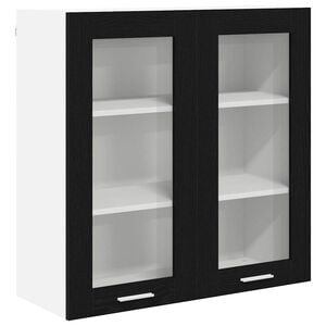 vidaXL Hanging Cabinet Black Oak 80 x 31 x 80 cm Engineered Wood