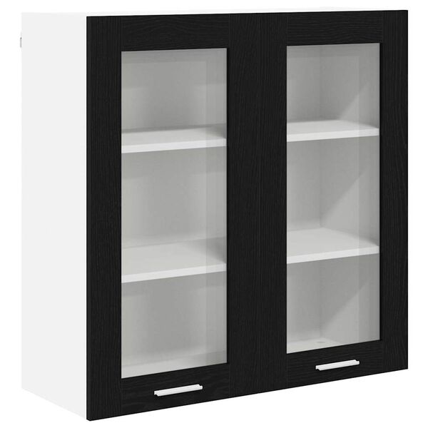 vidaXL Hanging Cabinet Black Oak 80 x 31 x 80 cm Engineered Wood