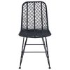 vidaXL Dining Chair 2 pcs Black 44.5 x 55 x 85 cm Rattan and Iron