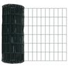 vidaXL Fence with Post Green 0.4 x 10 m Steel and PVC