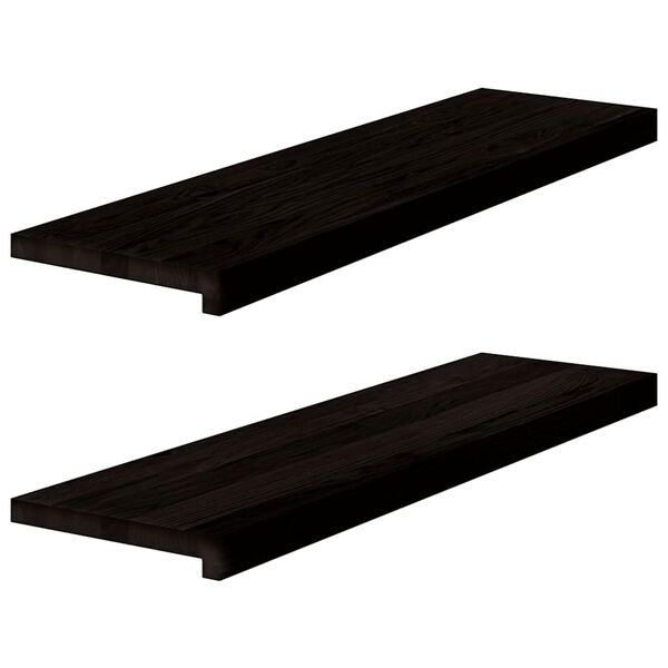 vidaXL Stair Treads 2 pcs Dark Brown 90x30x2 cm Solid Wood Oak