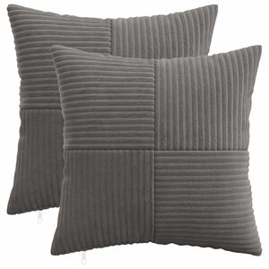 vidaXL Cushion Cover 2 pcs ALMELO Dark Grey 30 x 30 cm Corduroy