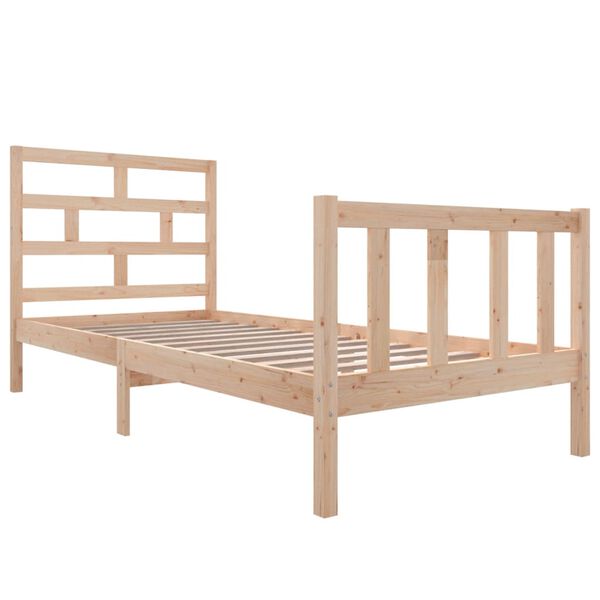 vidaXL Bed Frame without Mattress Solid Wood 100x200 cm (810072+814179)