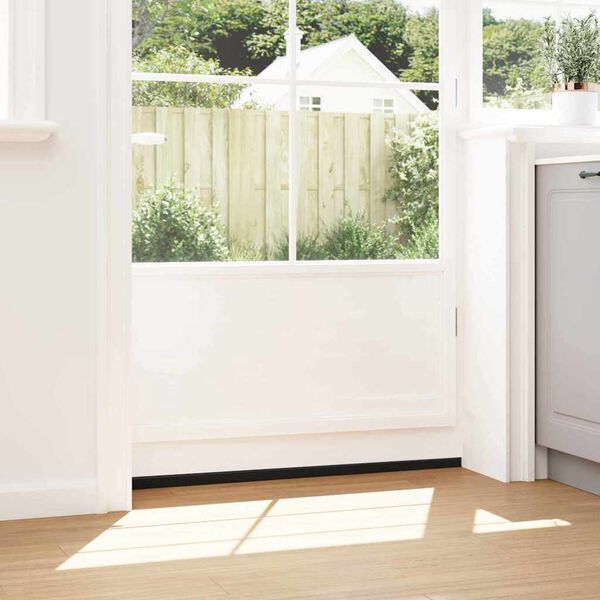 vidaXL Self-adhesive Door Brush Seals 12 pcs Black 100 cm