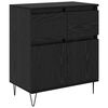 vidaXL Sideboard Black Oak 60 x 35 x 70 cm Engineered Wood and Iron