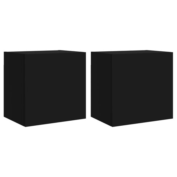 vidaXL TV Wall Cabinets 2 pcs Black 40.5x30x40 cm Engineered Wood