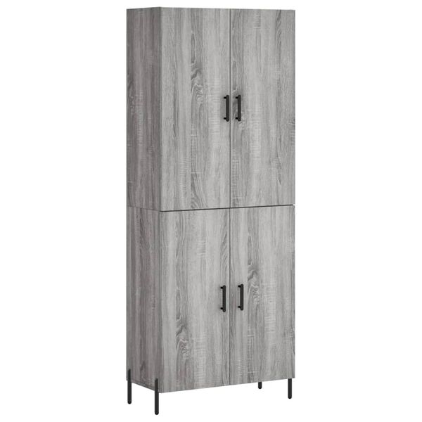 vidaXL Highboard Grey Sonoma 69.5x34x180 cm Engineered Wood