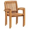 vidaXL Stacking Garden Dining Chairs 2 pcs Solid Teak Wood