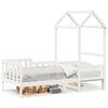 vidaXL Day Bed with Roof without Mattress White 90x190 cm Single Solid Wood