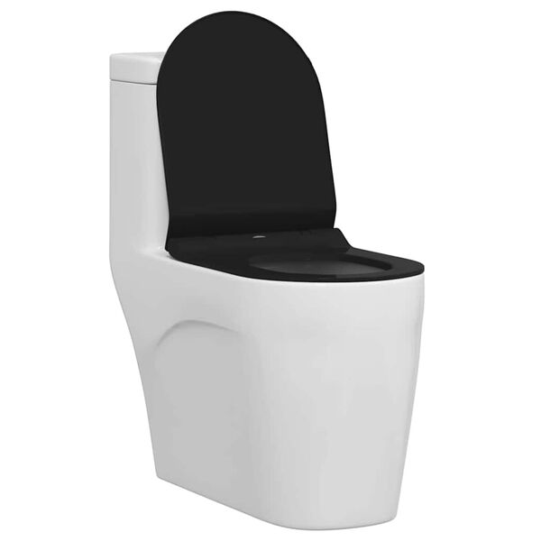 vidaXL Toilet Seat Adjustable Black 48.5 x 36 x 5 cm Polypropylene