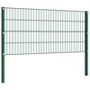 vidaXL Fence Panel with Posts Iron 1557.5x80 cm Green