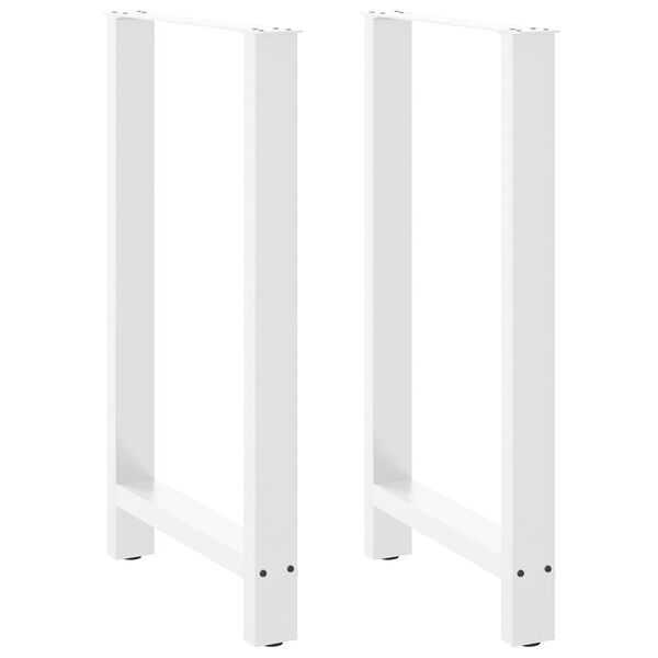 vidaXL Bar Table Legs White 2 pcs 60x(100-101) cm Steel