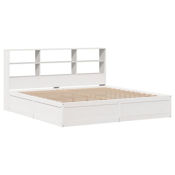vidaXL Bed Frame without Mattress White 180x200 cm Super King Solid Wood Pine