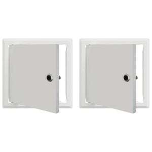 vidaXL Access Panel 2 pcs White 23 x 23 x 3 cm Steel