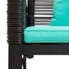 vidaXL Outdoor Furniture Set 3 pcs Black and Turquoise PE Rattan