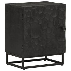vidaXL Bedside Cabinet Black 40x30x50 cm Solid Wood Mango and Iron