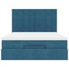 vidaXL Ottoman Bed with Mattresses Dark Blue 140x190cm Velvet
