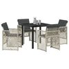 vidaXL Garden Dining Set 5 pcs Light Grey Poly Rattan