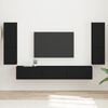 vidaXL TV Cabinet Set Wall-mounted 4 pcs Black Engineered Wood