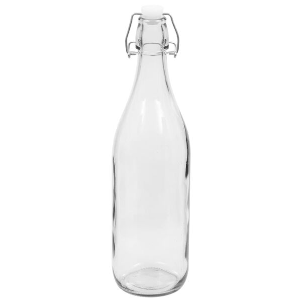 vidaXL Glass Bottles with Clip Closure 24 pcs 1 L