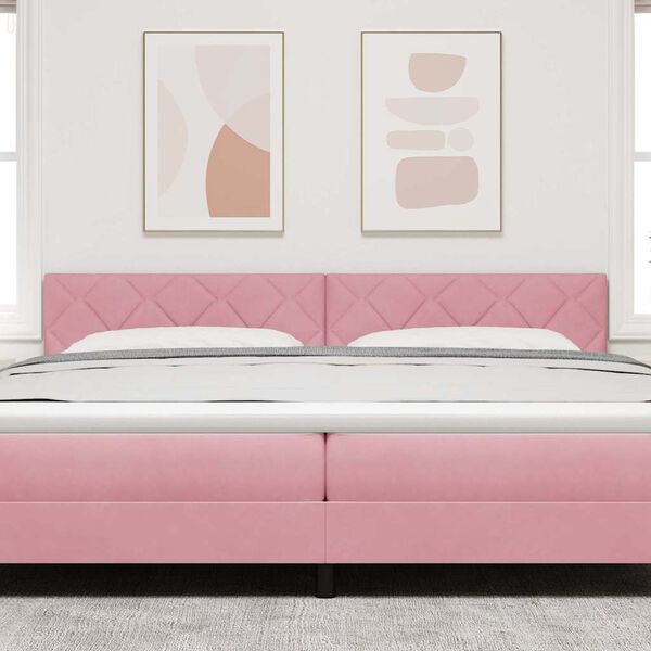 vidaXL Headboard Height Adjustable with Headboard Pink 200 cm Velvet
