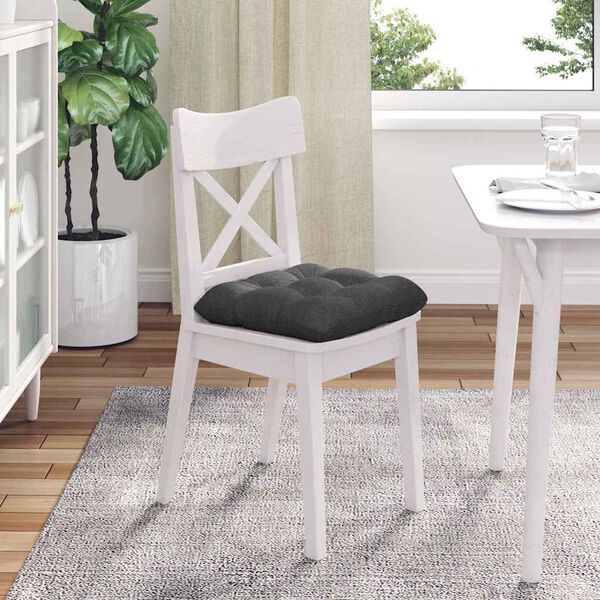 vidaXL Seat Cushions 4 pcs Dark Grey 45 x 45 cm Corduroy Fabric