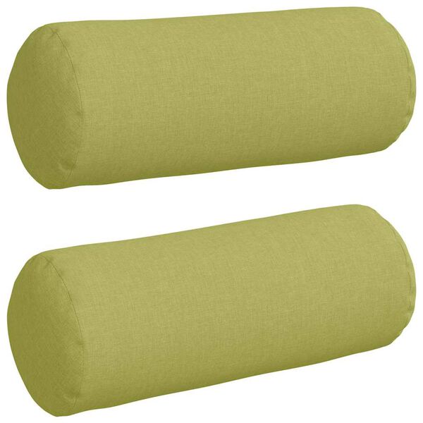 vidaXL Bolster Pillows 2 pcs Light Green Ø 15 x 40 cm Fabric