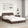 vidaXL Bed Frame without Mattress "Zadar" Brown 140x200 cm Faux Leather