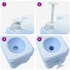 vidaXL Camping Toilet Manual Light Blue and White 41.5 x 36.5 x 30 cm