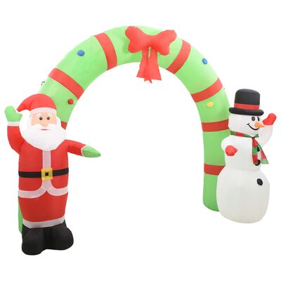 vidaXL Christmas Inflatable Santa & Snowman Decoration Arch LED 223 cm