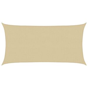 vidaXL Sunshade Sail Beige 2 x 6 m HDPE