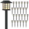 vidaXL Outdoor Solar Lights with Ground Spike 24 pcs Warm White PP