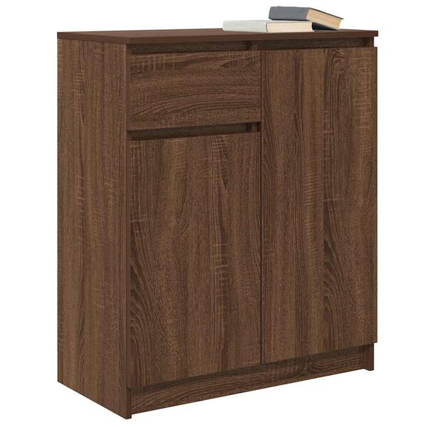 vidaXL Sideboard with Drawer Brown Oak 71x35x84 cm Engineered Wood