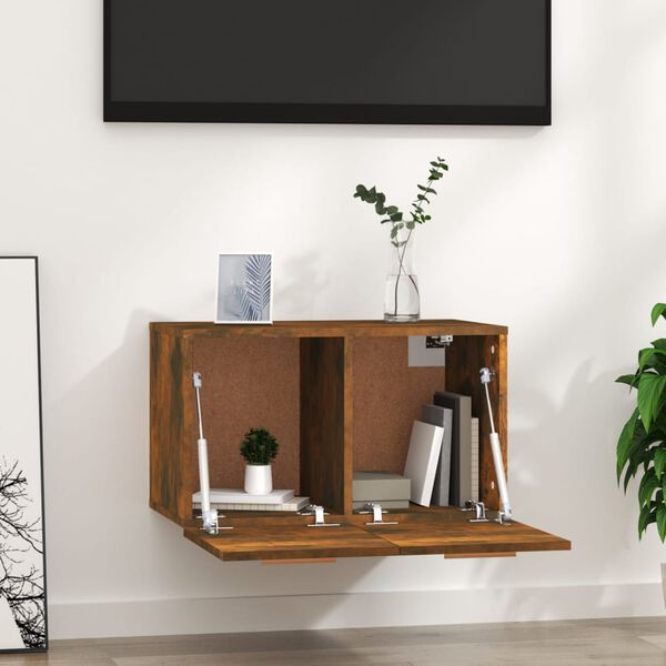 vidaXL Wall Cabinet Smoked Oak 60x36.5x35 cm Engineered Wood