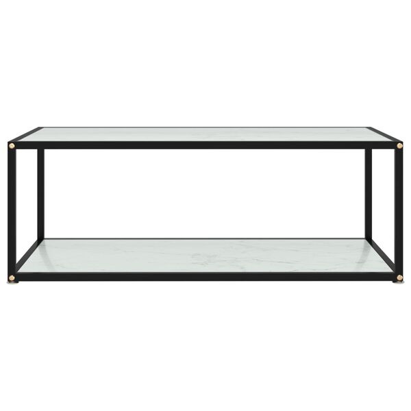 vidaXL Coffee Table White 100x50x35 cm Tempered Glass