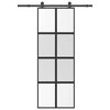 vidaXL Sliding Door with Hardware Set 76x205 cm Tempered Glass&Aluminium