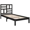 vidaXL Bed Frame without Mattress Black Solid Wood 100x200 cm