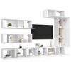 vidaXL 7 Piece TV Cabinet Set White Engineered Wood